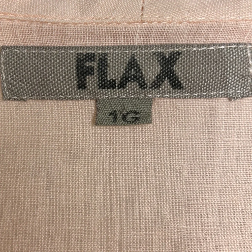 FLAX Brand Short Sleeve Shirt Women's 1G (18-20) Linen Button Front Pale Salmon